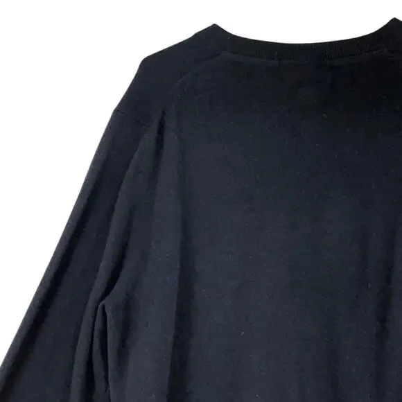 John W Nordstom Mens Size M Sweater Jumper V Neck 100% Cashmere Navy Blue